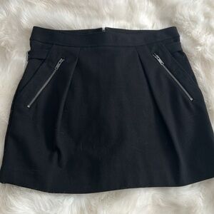 DKNY black zippered mini skirt